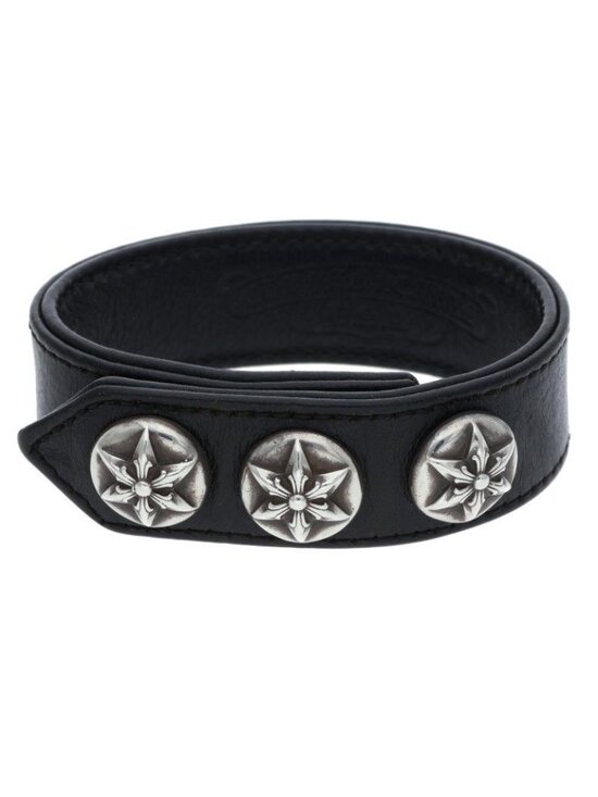 Chrome Hearts Jewelry - ★SOLD★ Chrome Hearts Star 3 Buttons 2 Snaps Leather Bracelet